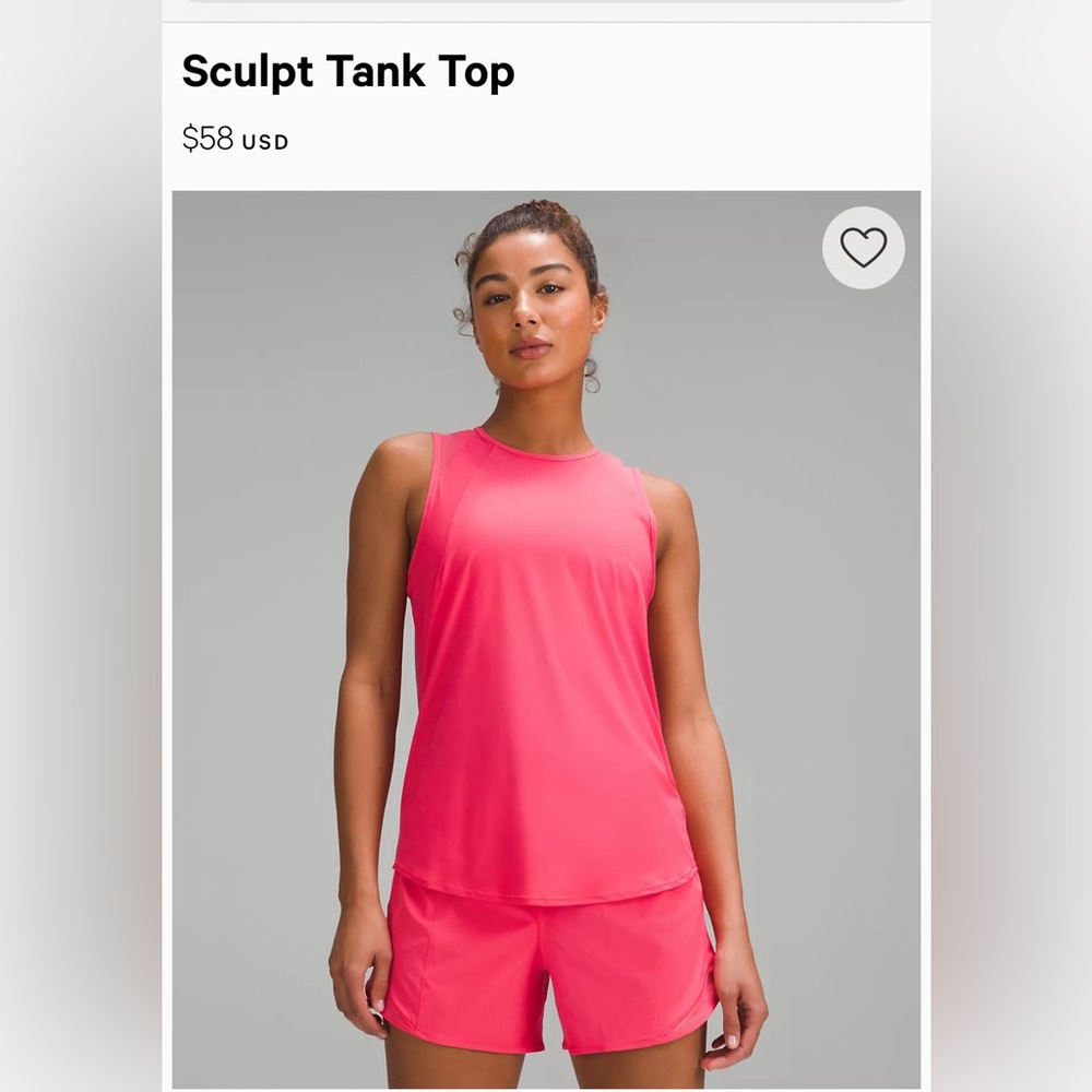 Lululemon Sculpt Tank Top 🩷